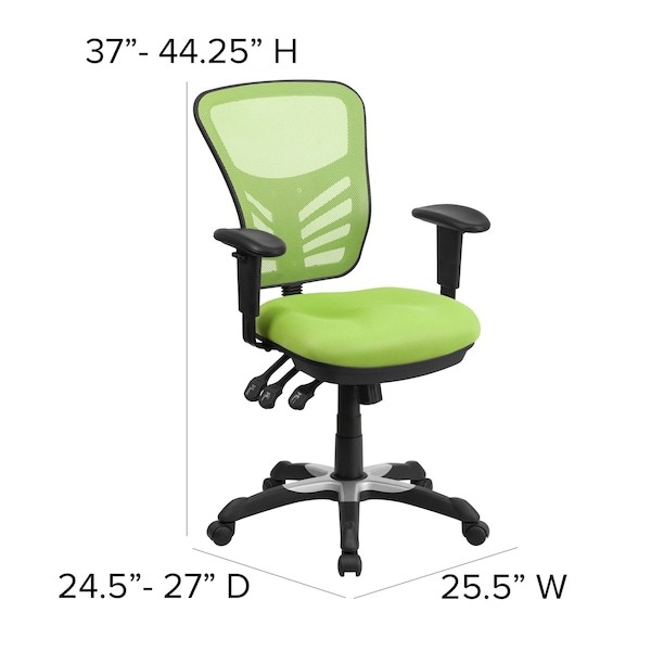 Flash Furniture Hl-0001-Gn-Gg Contemporary Office Chair, Green Seat, Black