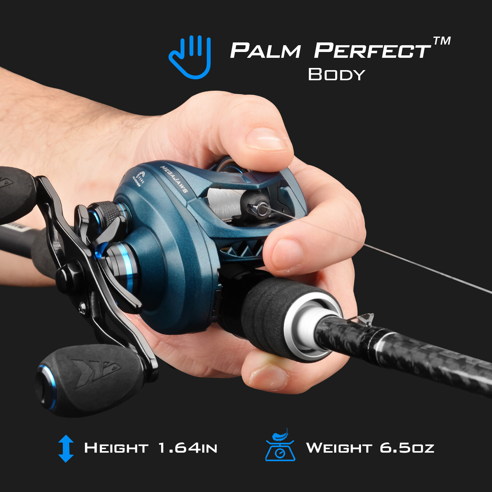 KastKing MegaJaws New AutoMag Dual Braking System Baitcasting Fishing Reel-New