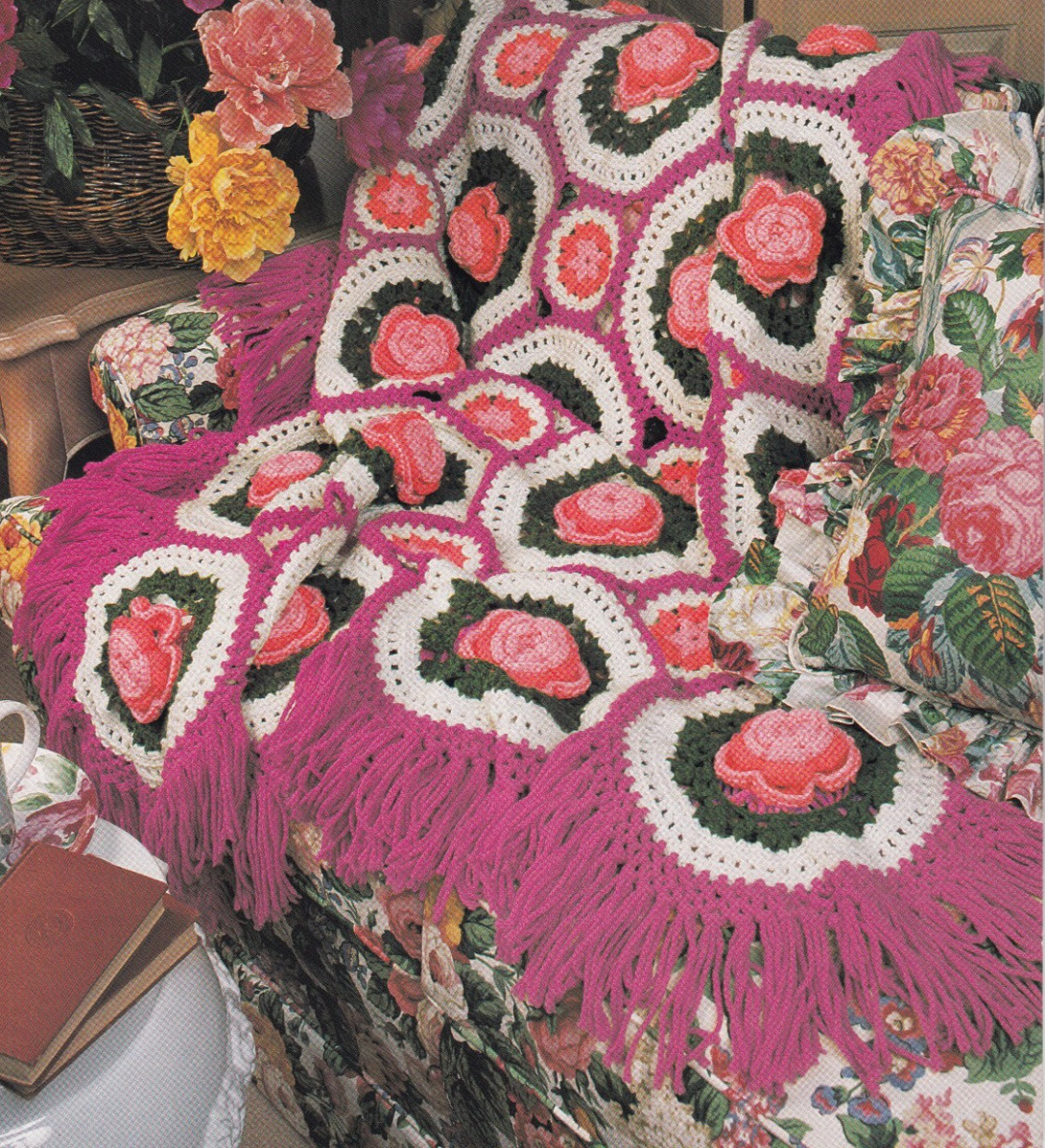 Crochet Afghan Pattern ROSES, ROSES, ROSES Instructions Annie's