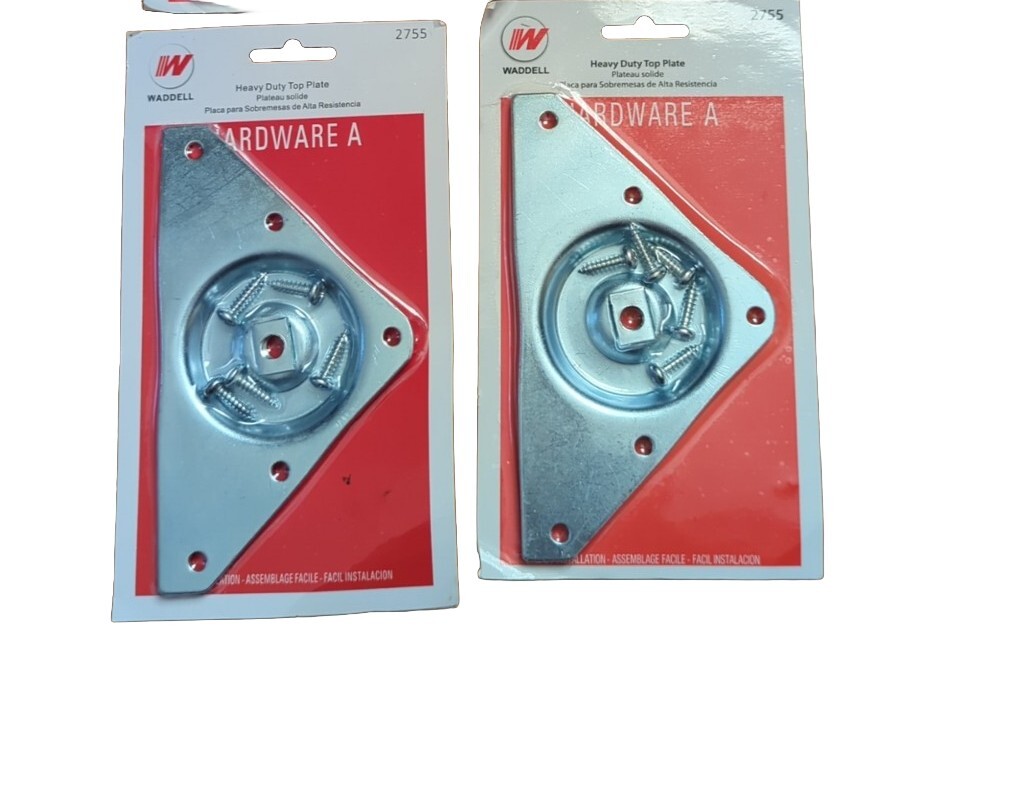 Lot Of 2 Waddell No 2755 Metal Heavy Duty Top Plate Table Leg Mount New