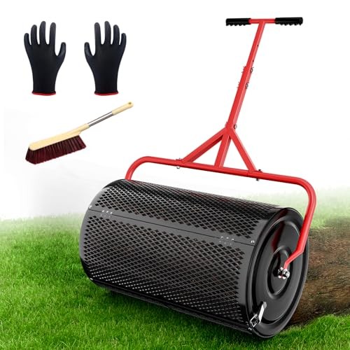 Compost Peat Moss Spreader for Lawn, 24 Inch Compost Roller Spreader 24 INCH