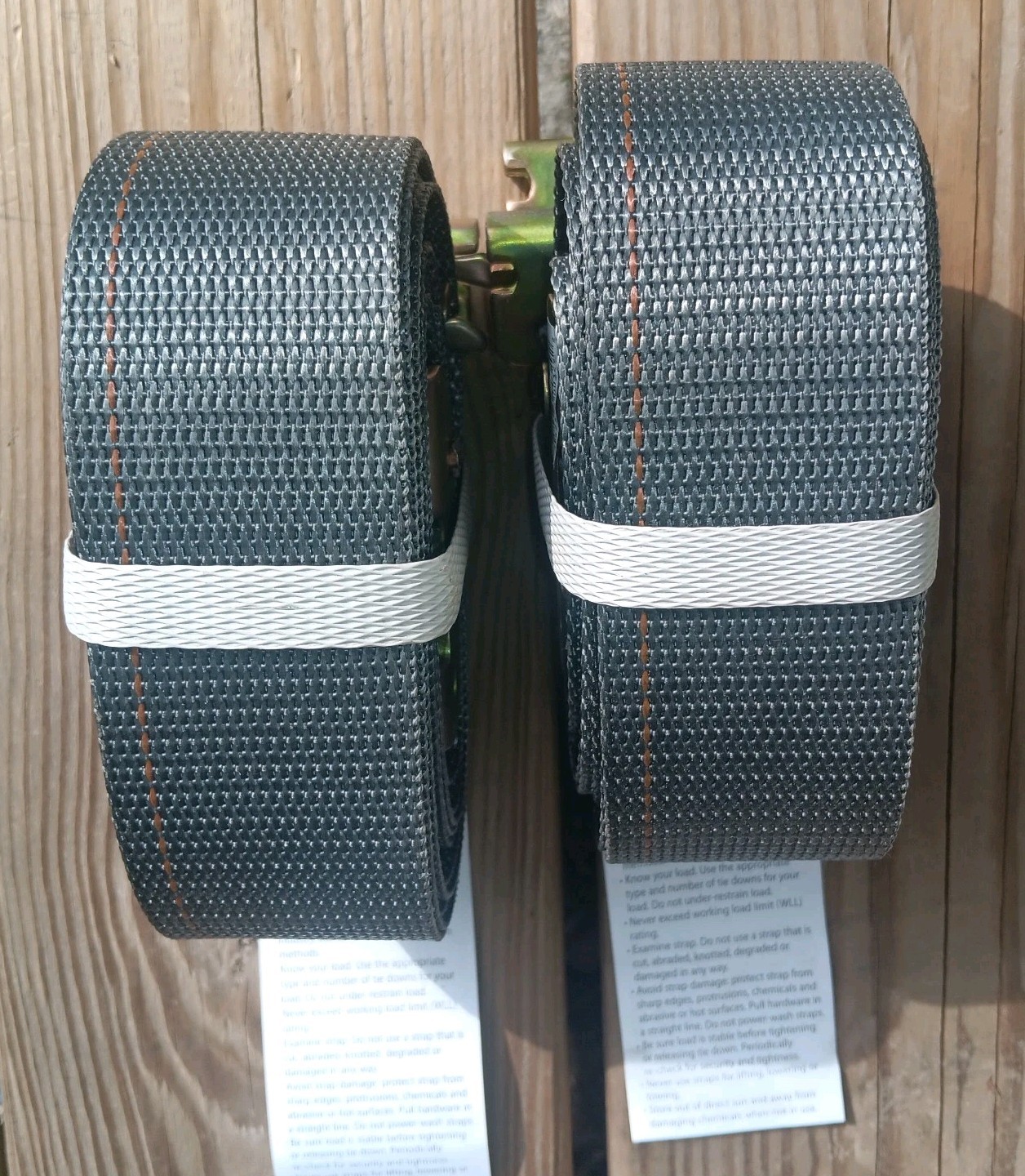 Kinedyne Heavy Load 2"x 16' Logistic Ratchet Strap Grey Wire Hook 2 Pack 835 Lbs