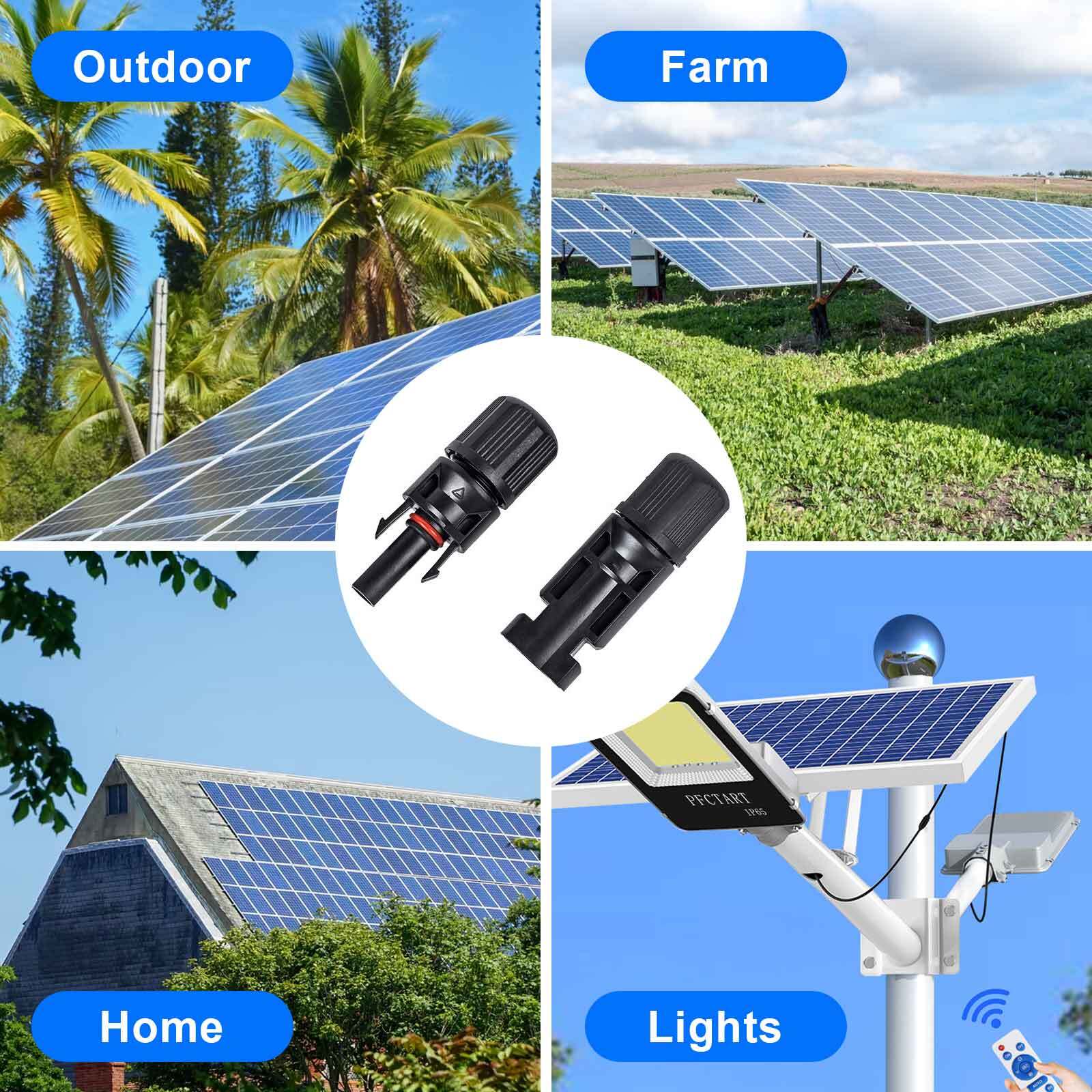 NEW 10Pcs Solar Cable Connectors 4mm-6mm 30A Waterproof Solar Panel Wire Joiners
