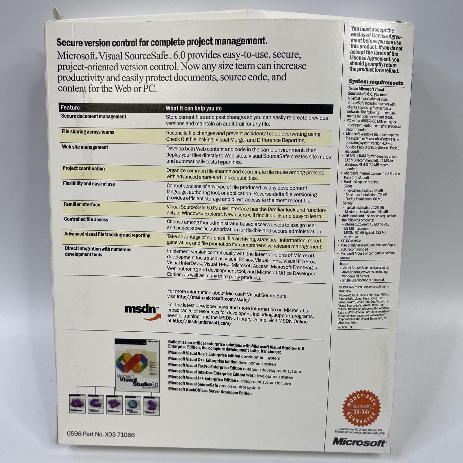 MICROSOFT VISUAL SOURCE SAFE 6.0 UPGRADE VERSION CONTROL SYSTEM