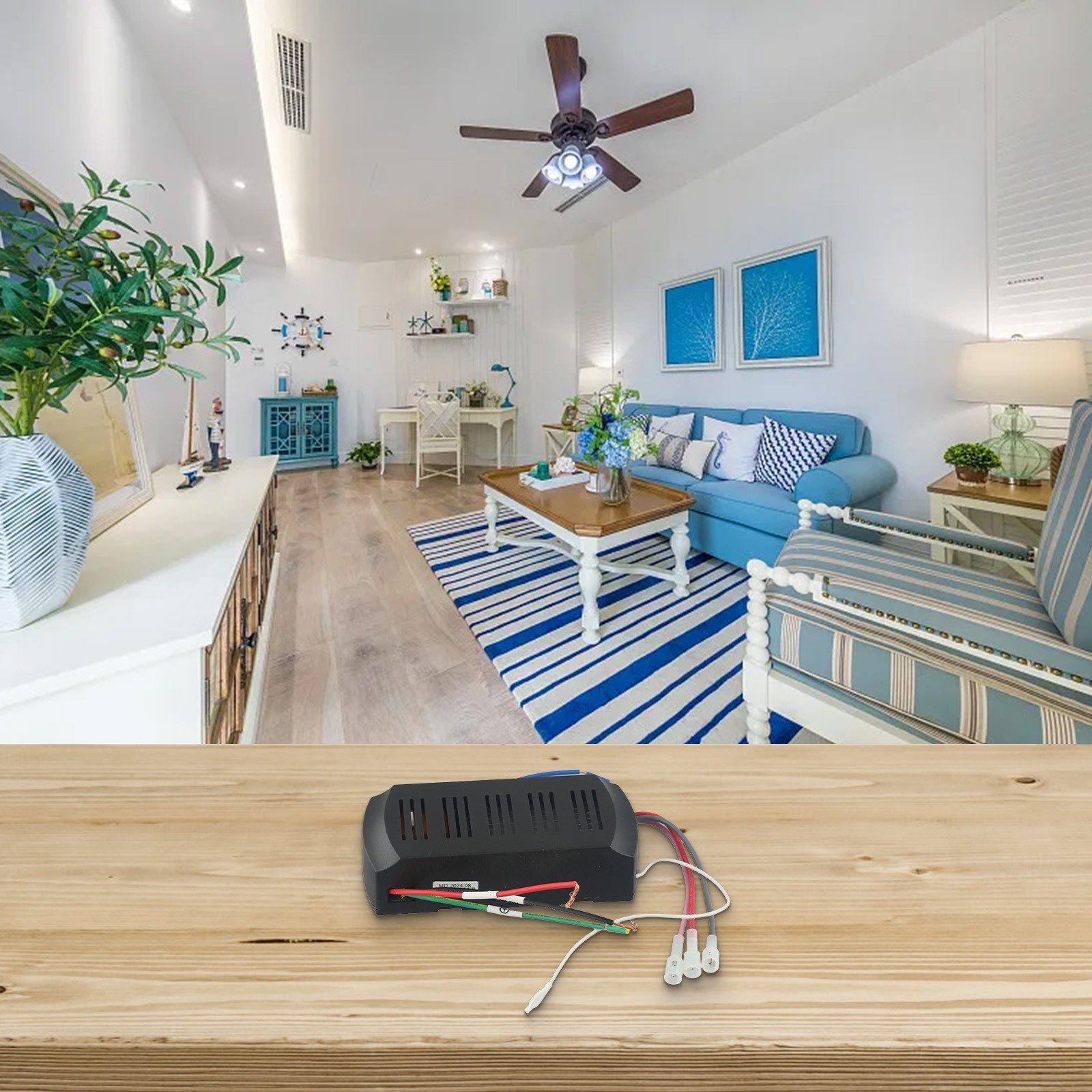 Remote Control Kit for Ceiling Fans with Light Control and Timer Functions