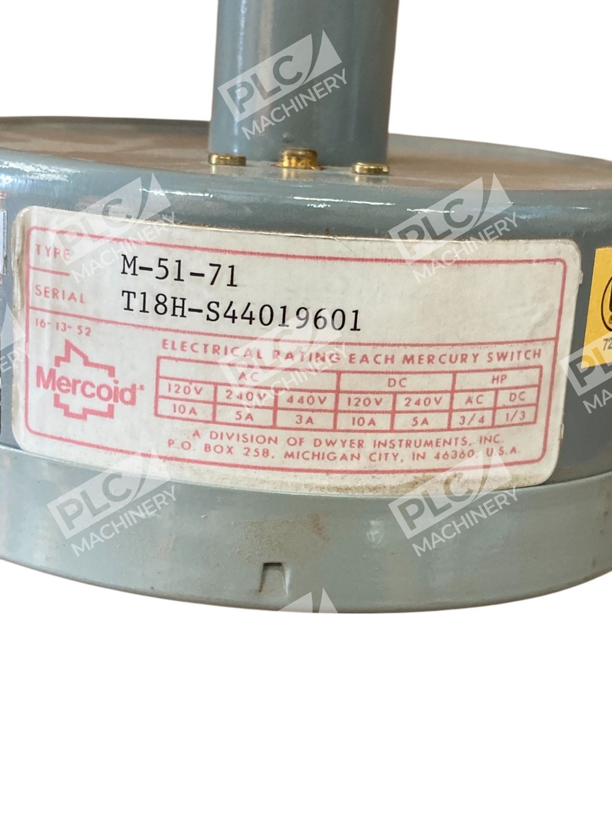 Mercoid Control M-51-71 Air Temperature Switch