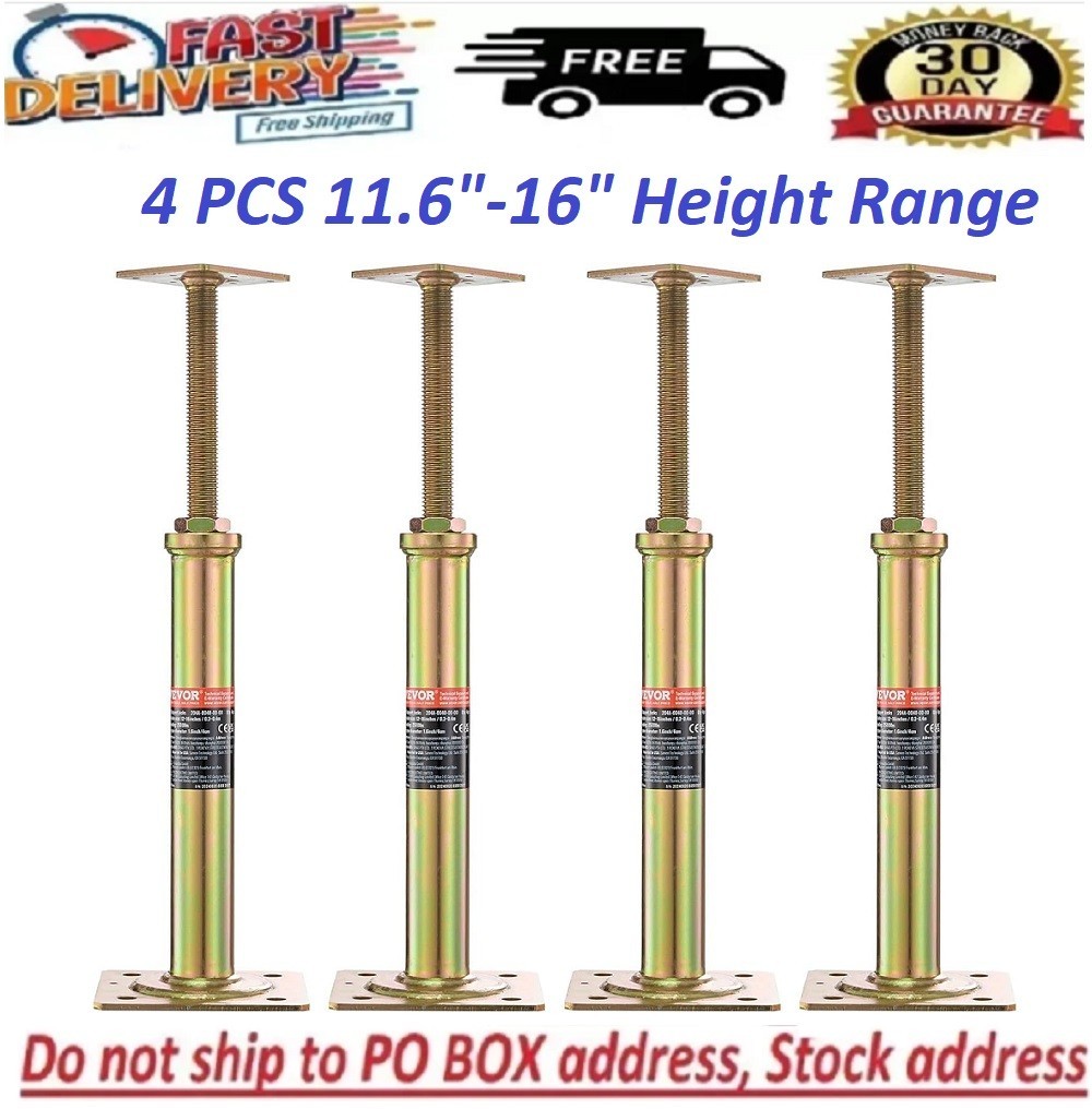 4 Pack Adjustable Floor Jacks for House Foundation Support 11-16 inch