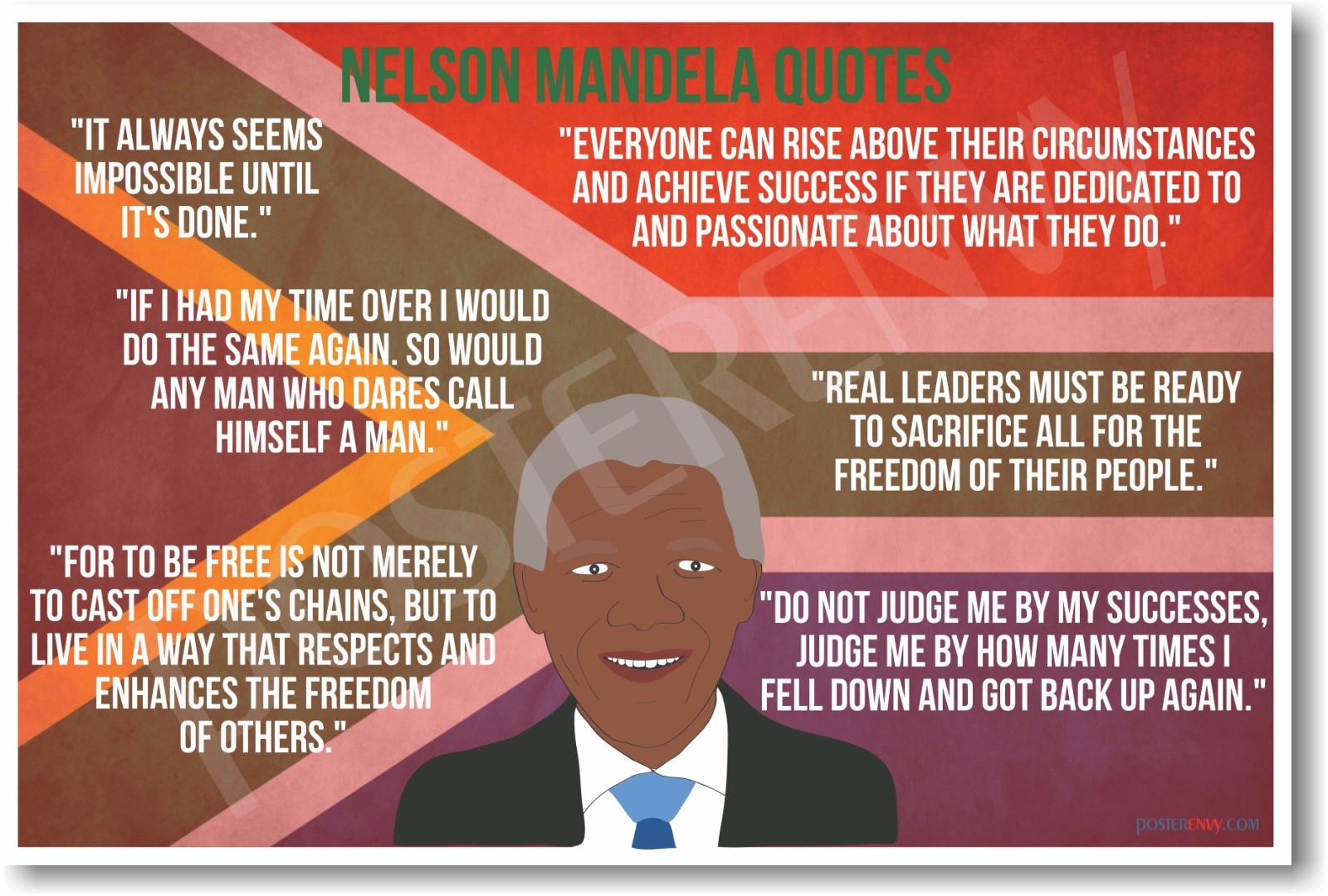 Nelson Mandela Quotes - NEW Famous Person Civil Rights Leader POSTER