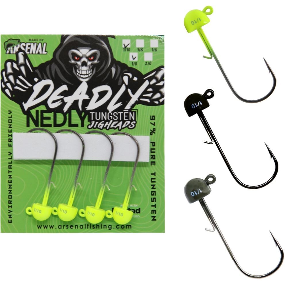Arsenal Deadly Nedly Jig Heads 1/6 - 1/0 4PK - Black