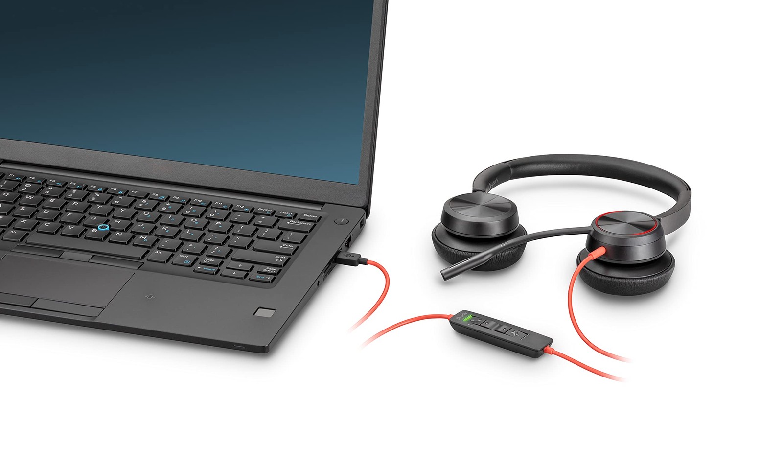 Plantronics Poly Blackwire 8225 Wired Headset Boom Mic Dual-Ear Stereo