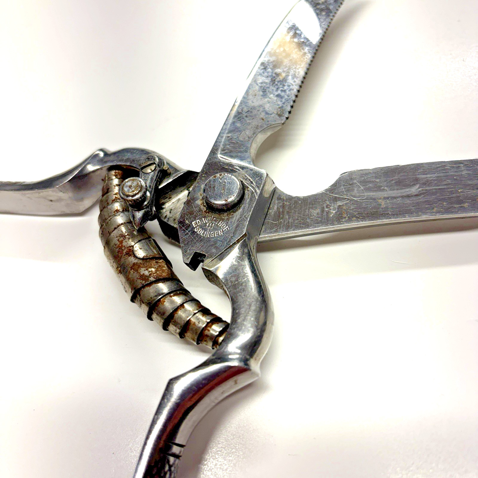VTG Poultry Shears Stainless Maker Recosa Solingen 9.5"L Sharp-Well Used-Locking