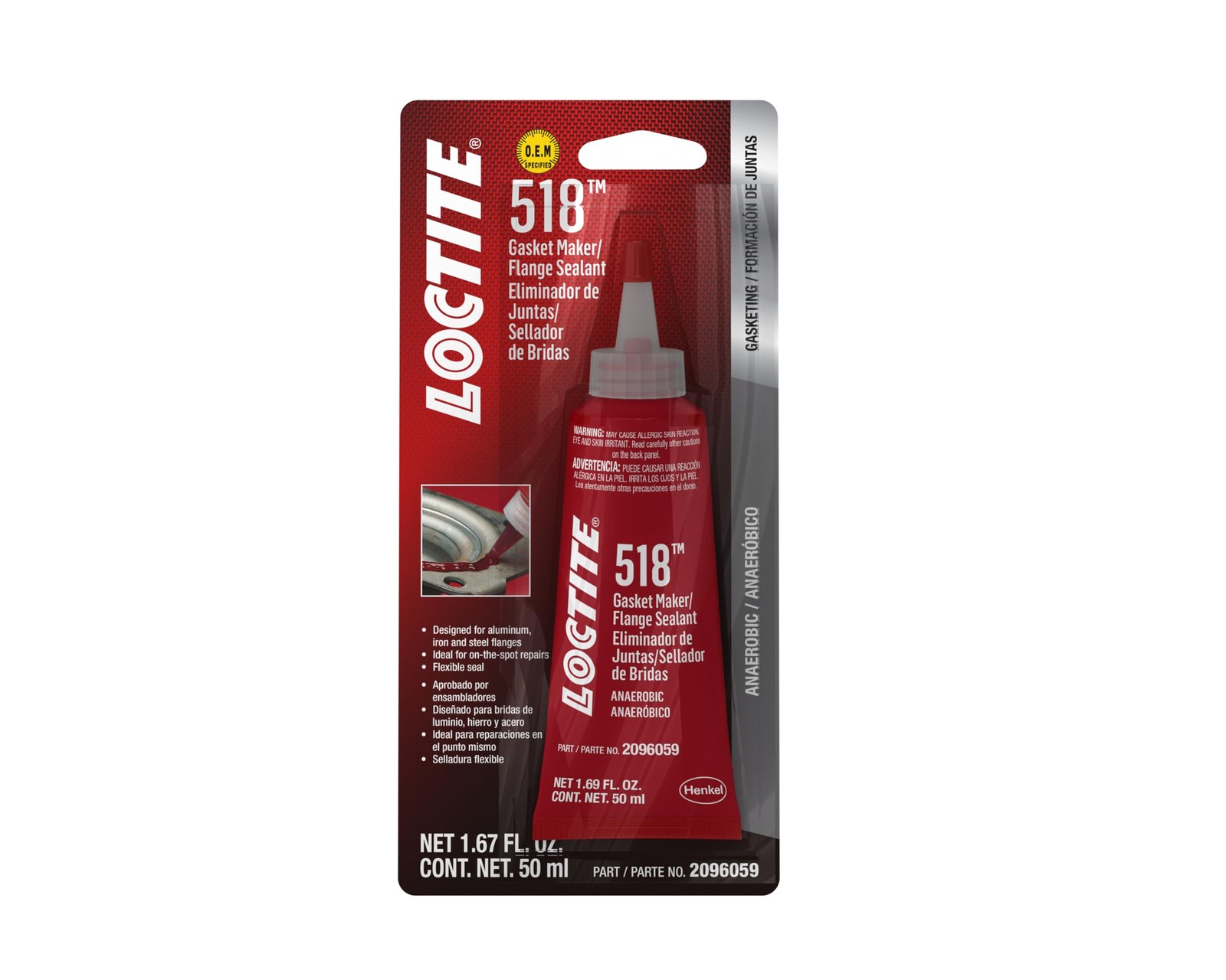 LOCTITE 518 Automotive Anaerobic Gasket Maker & 1.67 Fl Oz (Pack of 1), Red