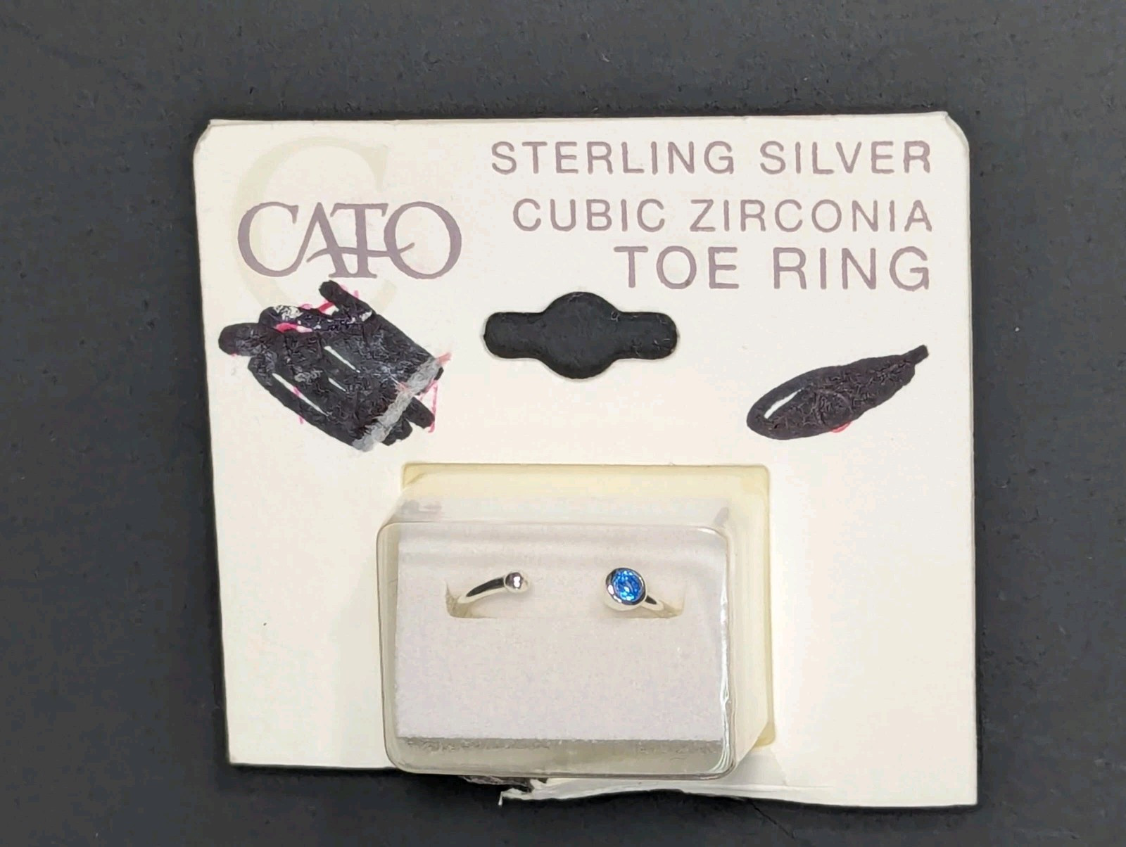 Cato Sterling Silver Blue Cubic Zirconia Toe Ring