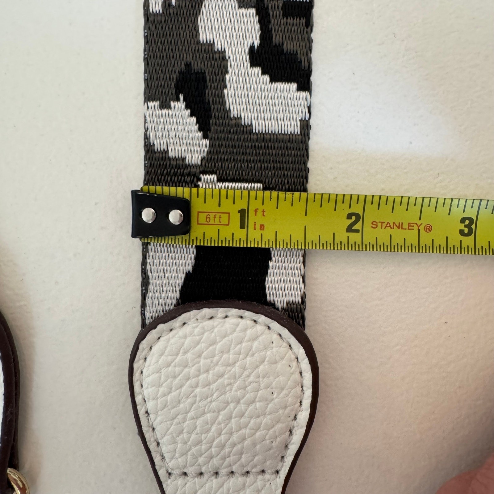 Black White Leopard Print Adjustable Crossbody Strap for Purse 1.5"