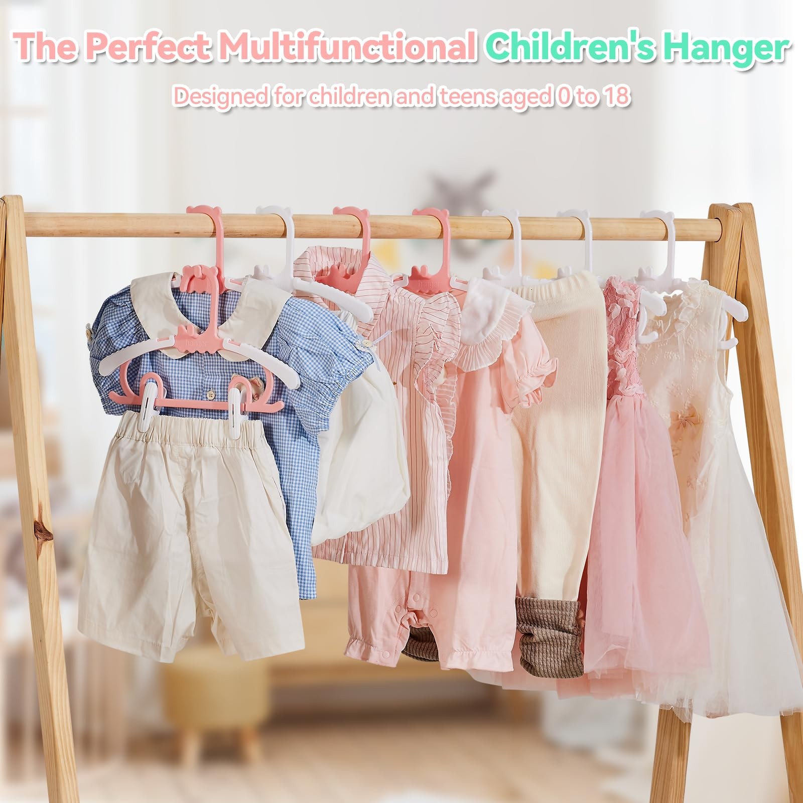 30 Pack Baby Hangers 16 Detachable Clips Adjustable 11.14-15.55 Stackable