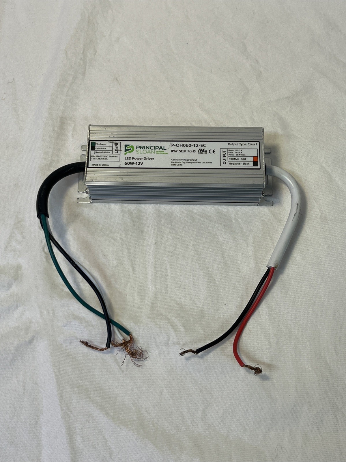 P-OH060-12-EC Principal Sloan LED Power Driver 60W-12V Class 2