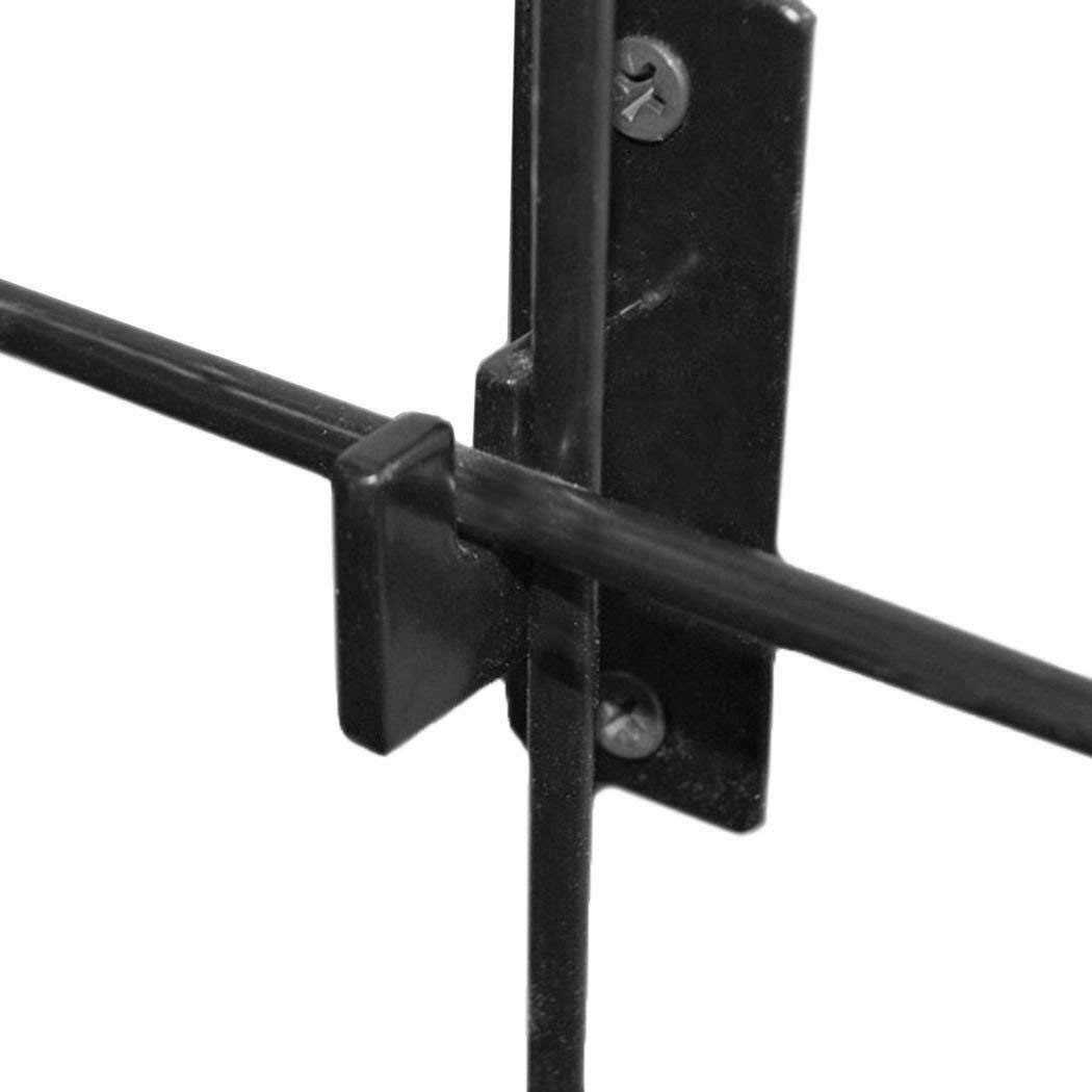 4 Pack Black Gridwall Mount Brackets 1" W Thin Space Saving Grid Hangers
