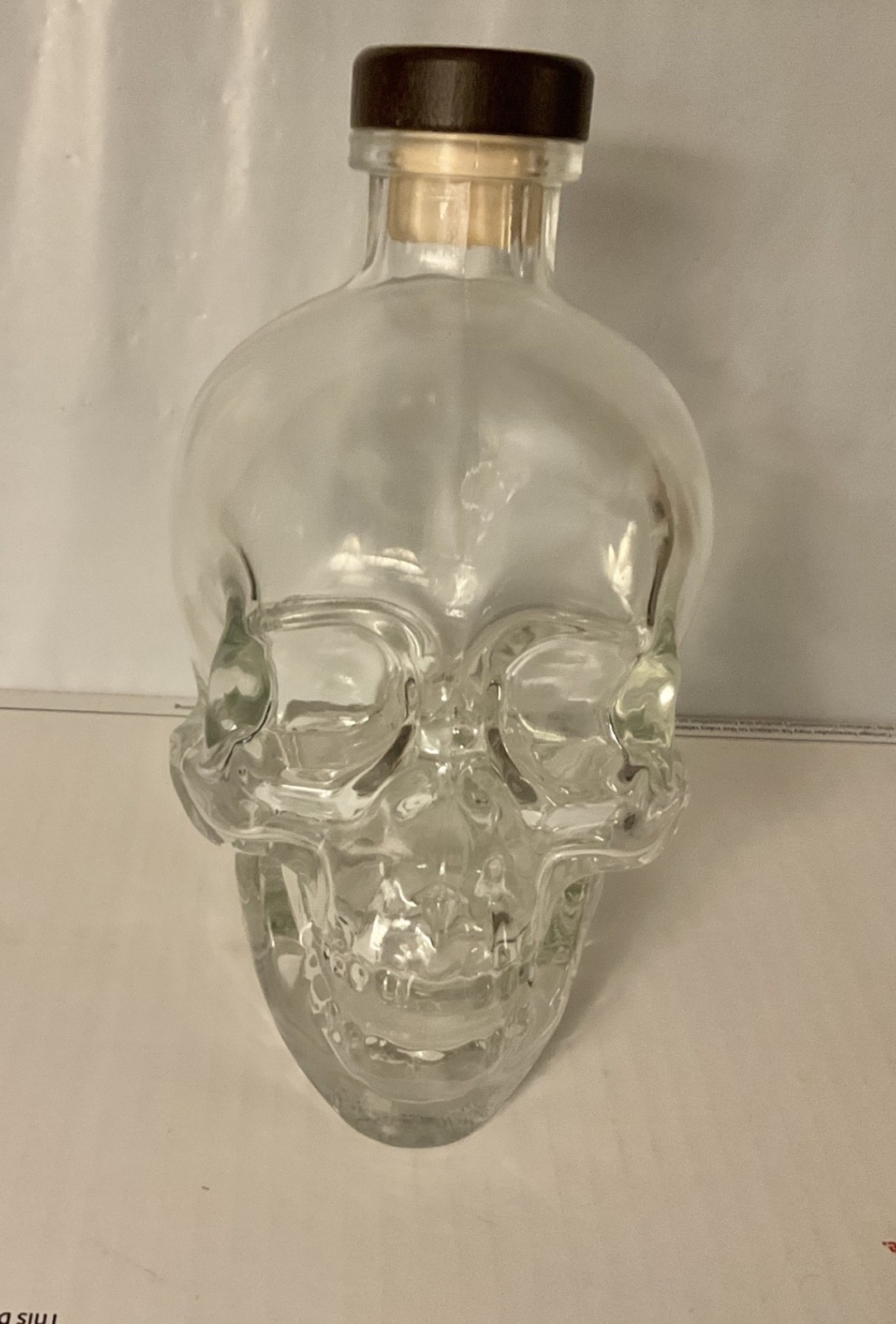Dan Akroyds Crystal Head Vodka Skull Bottle Decanter Empty Clear Glass Large 7".