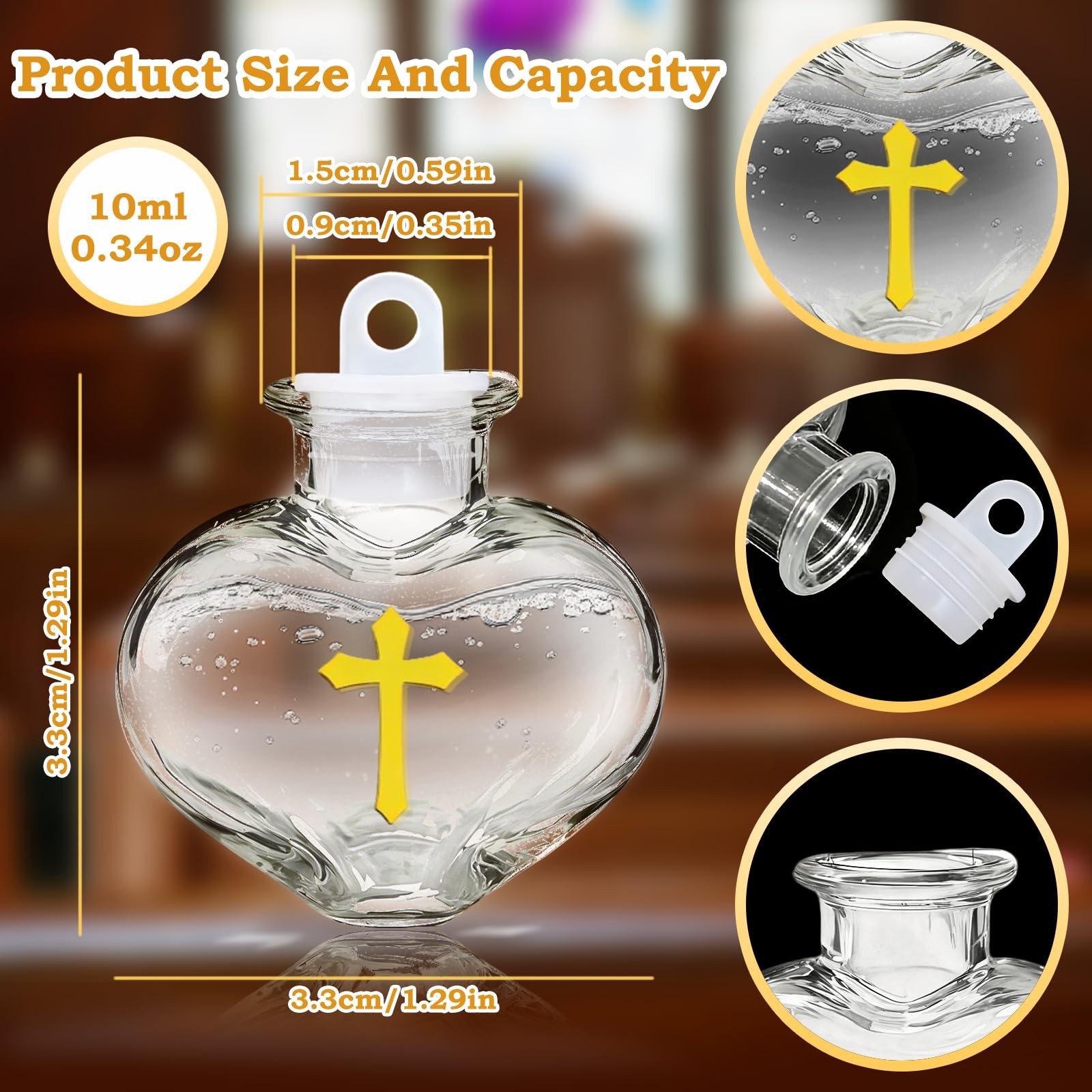 Small Plastic Holy Water Empty Bottles for Religious Gift 10 ml 40 PCS