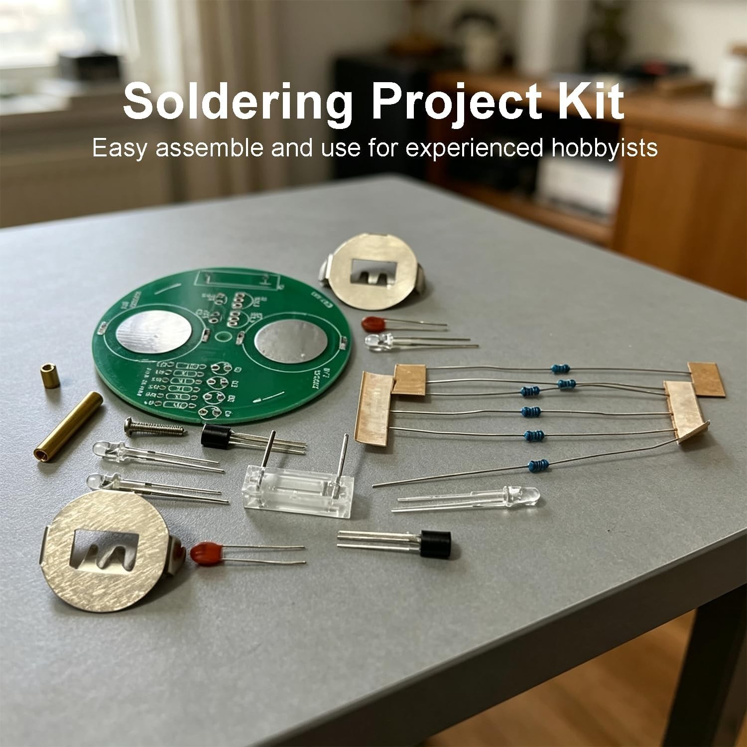 Beginner-Friendly Electronics Kit: LED Rotating Gyroscope Soldering Project