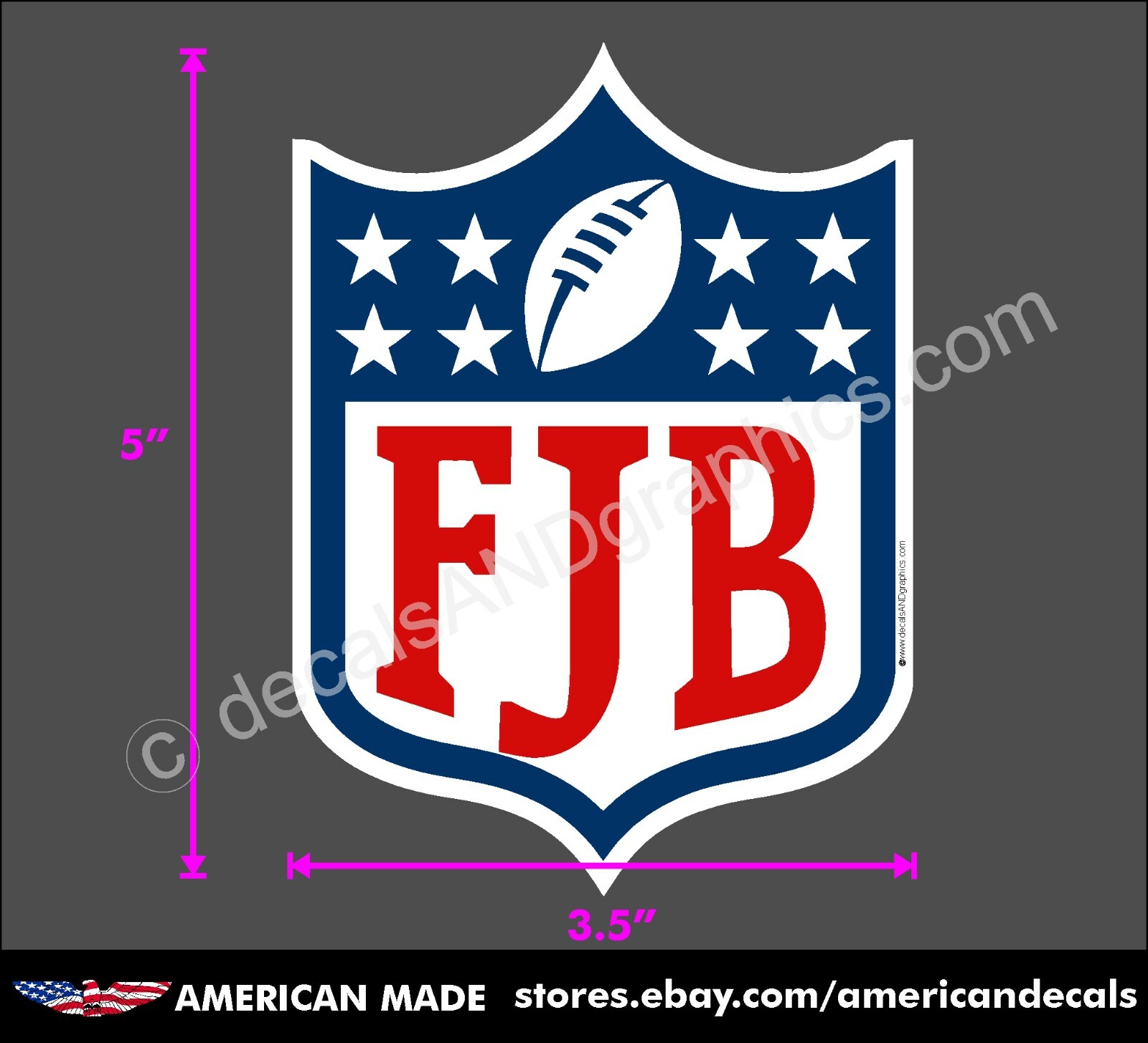 TRUMP 2024 STICKER FJB FOOTBALL ANTI DEMOCRAT DECAL