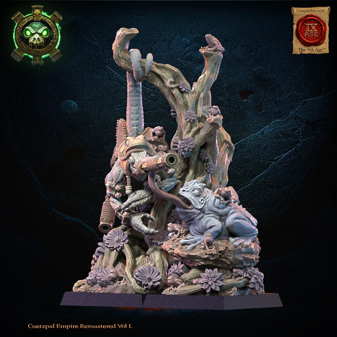 Kuaxotl Heroine with Tamasoluey - 28-32mm - Resin Tabletop Miniature