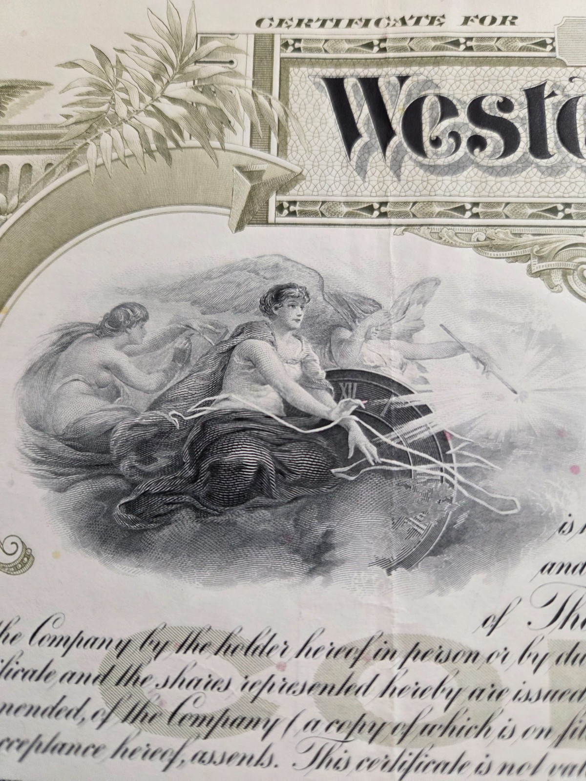 Vintage WESTERN UNION Stock Certificate; 1964; 8 Shares; FREE Shipping!