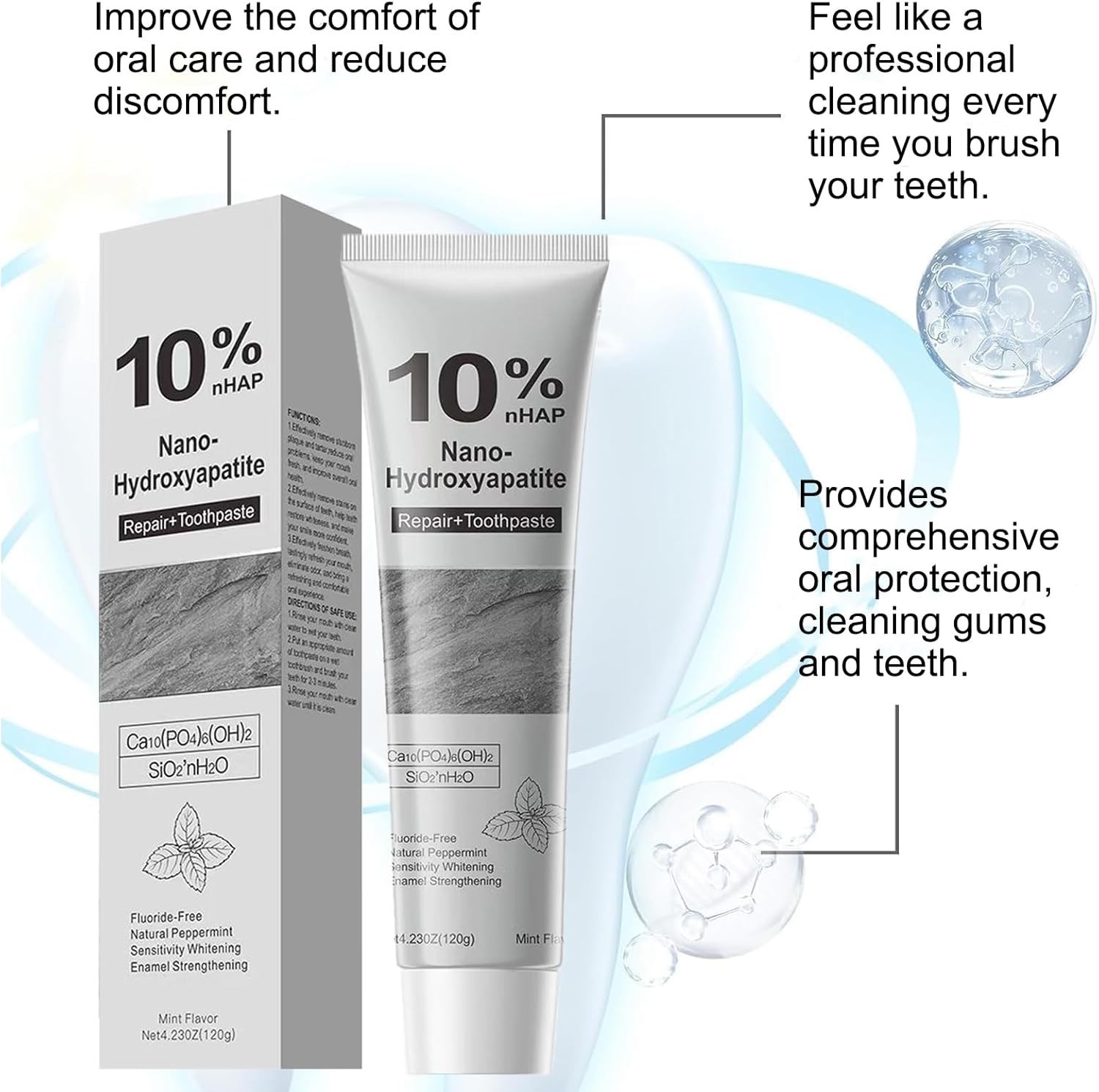Gentle Mint Hydroxyapatite Toothpaste for Sensitive Teeth - 10% Formula, 8.46oz