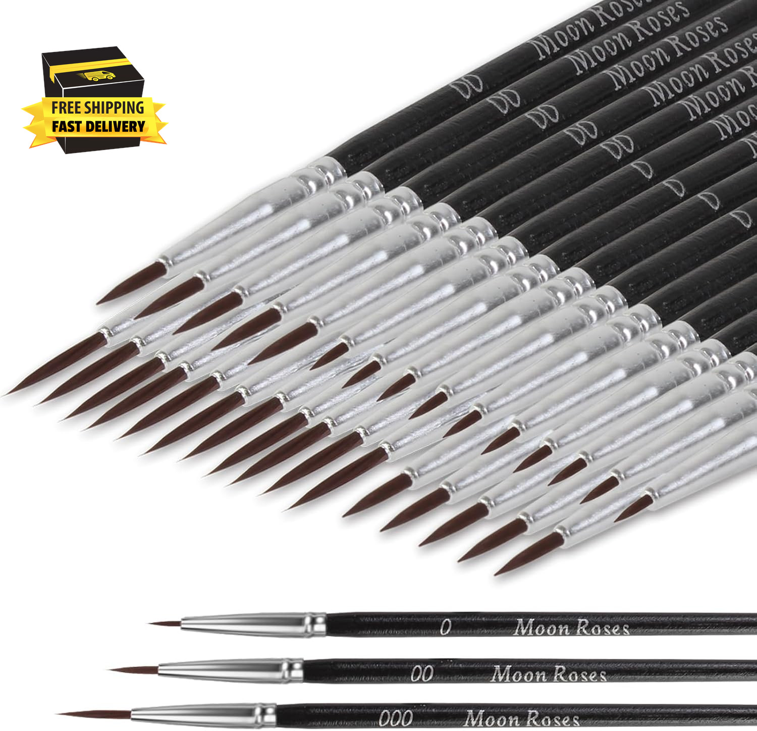 30 Pcs Miniature Detail Paint Brush Set, 3Rd Generation Tiny Liner Brushes, 3 Si