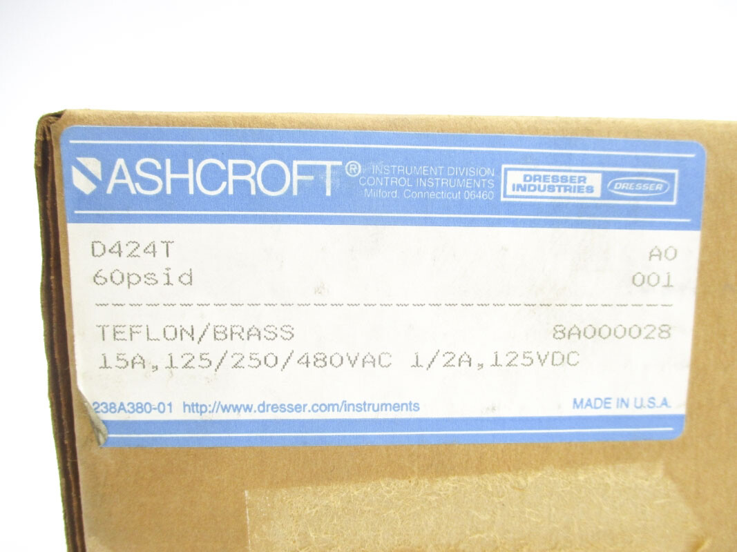ASHCROFT D424T 480VAC 15A 60PSI NSMP
