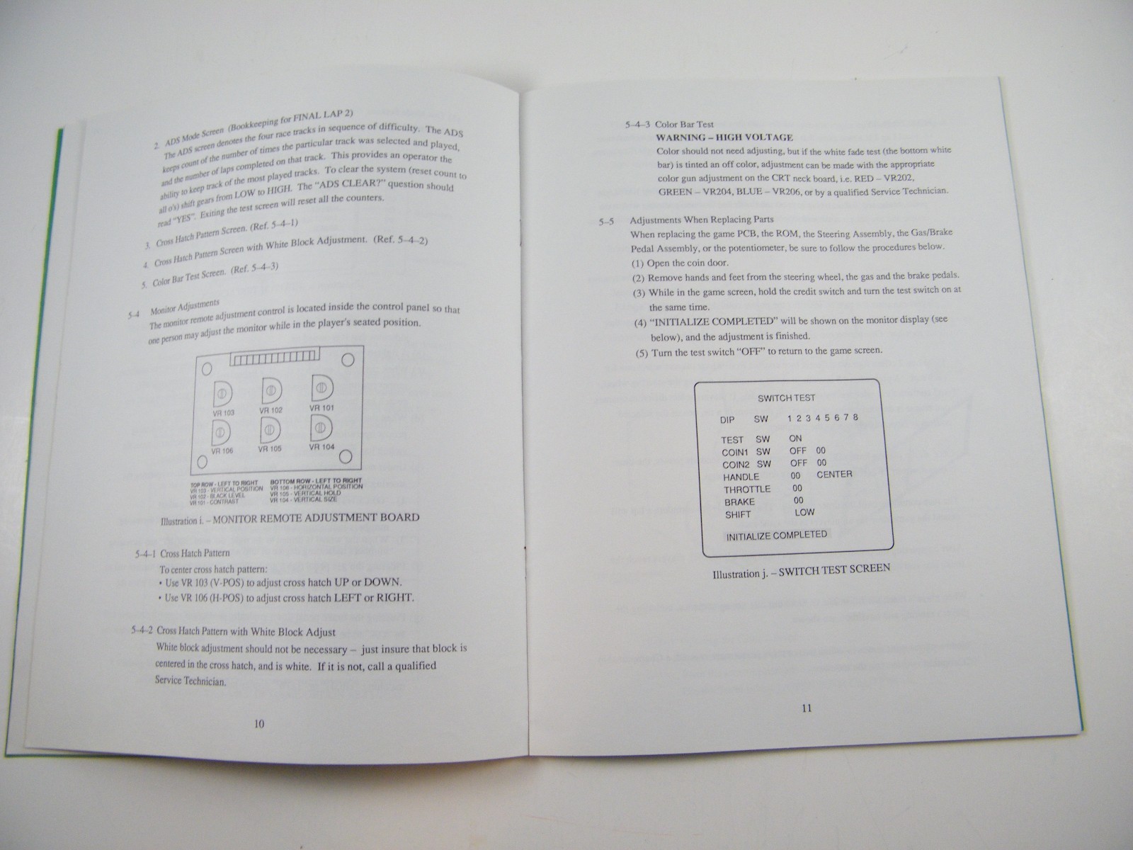 FINAL LAP TWO OPERATORS MANUAL, NAMCO AMERICA