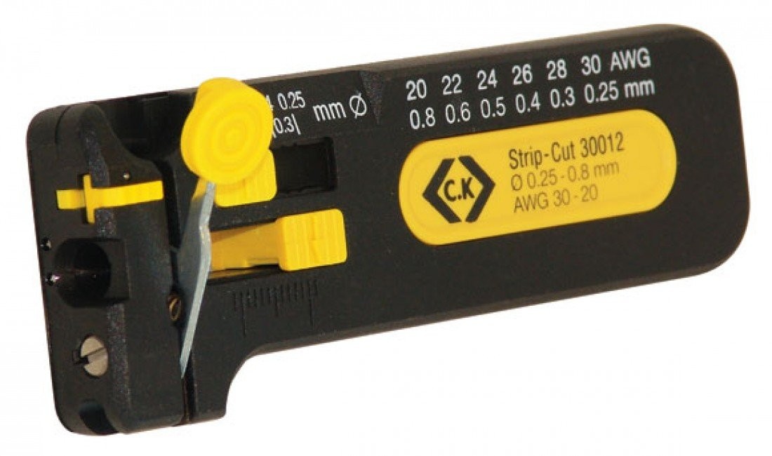 C. K Tools 330012 Wire Stripper/Cutter Range 30 to 20 AWG Black, Yellow
