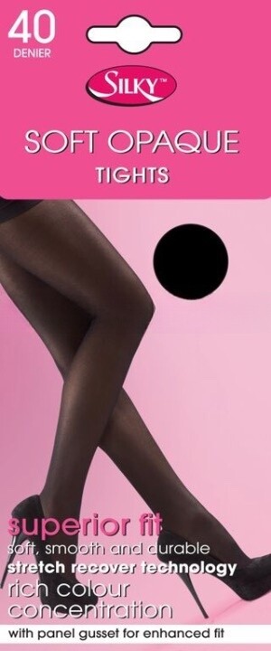 Silky Ladies women's 40 Denier Opaque Soft Black Tights Pantyhose UK Seller