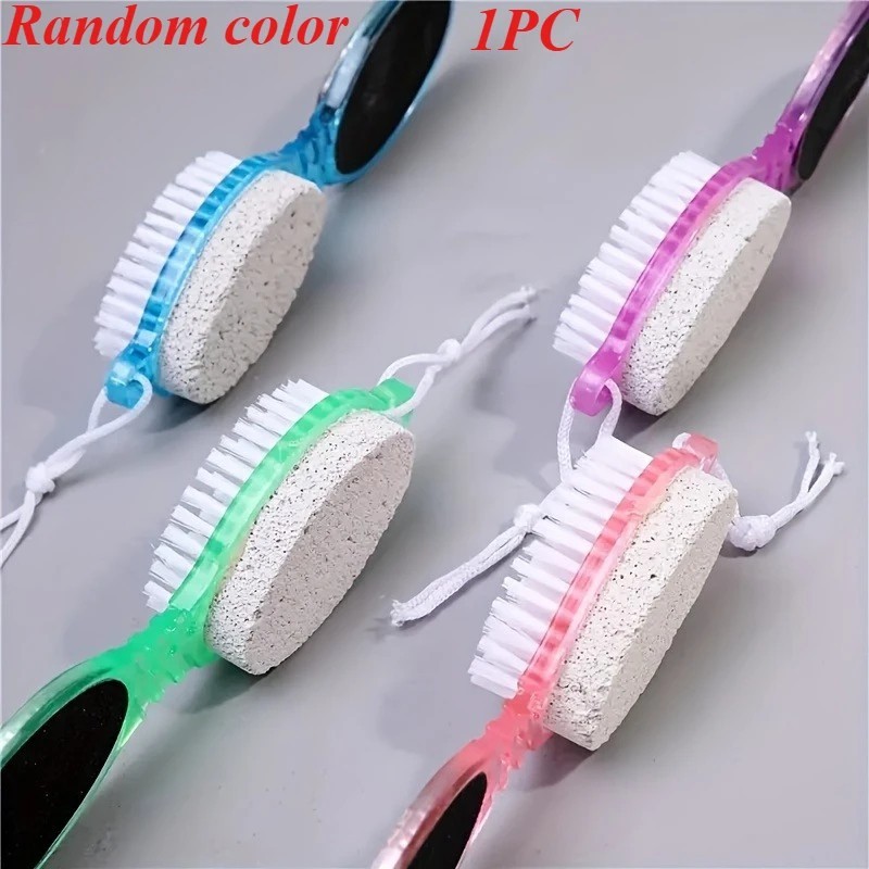 4 in 1 Pumice Stone Brush for Feet ,Foot Hand Toe Nail Cleaning Brush, Metal Fil