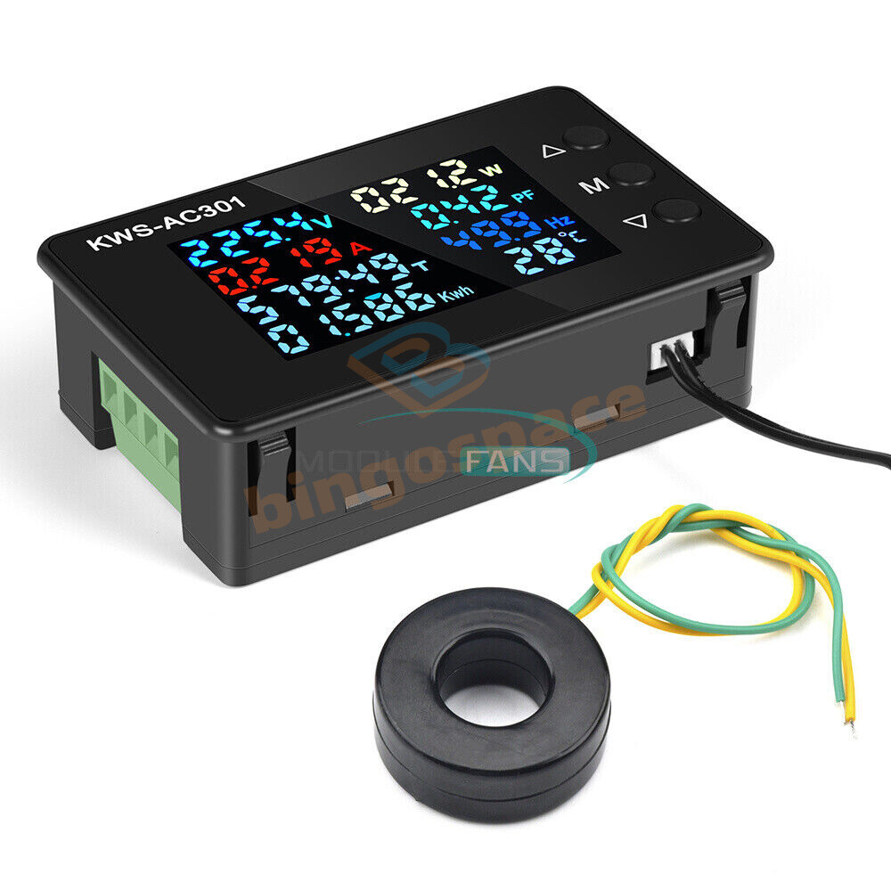 KWS-AC301 Wattmeter Power Meter Voltmeter AC 50-300V Electricity Power Analyzer