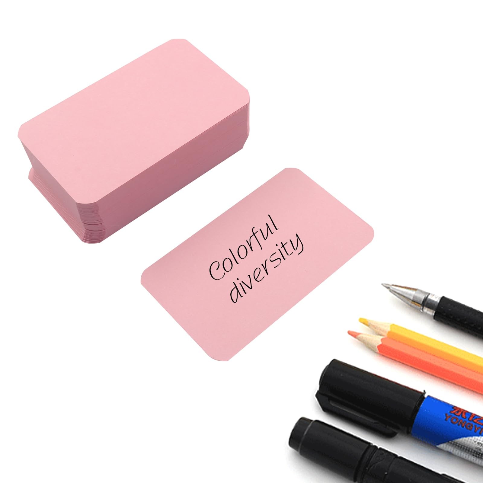 Blank Paper Message Note Business Cards, Pink, 100 Pcs
