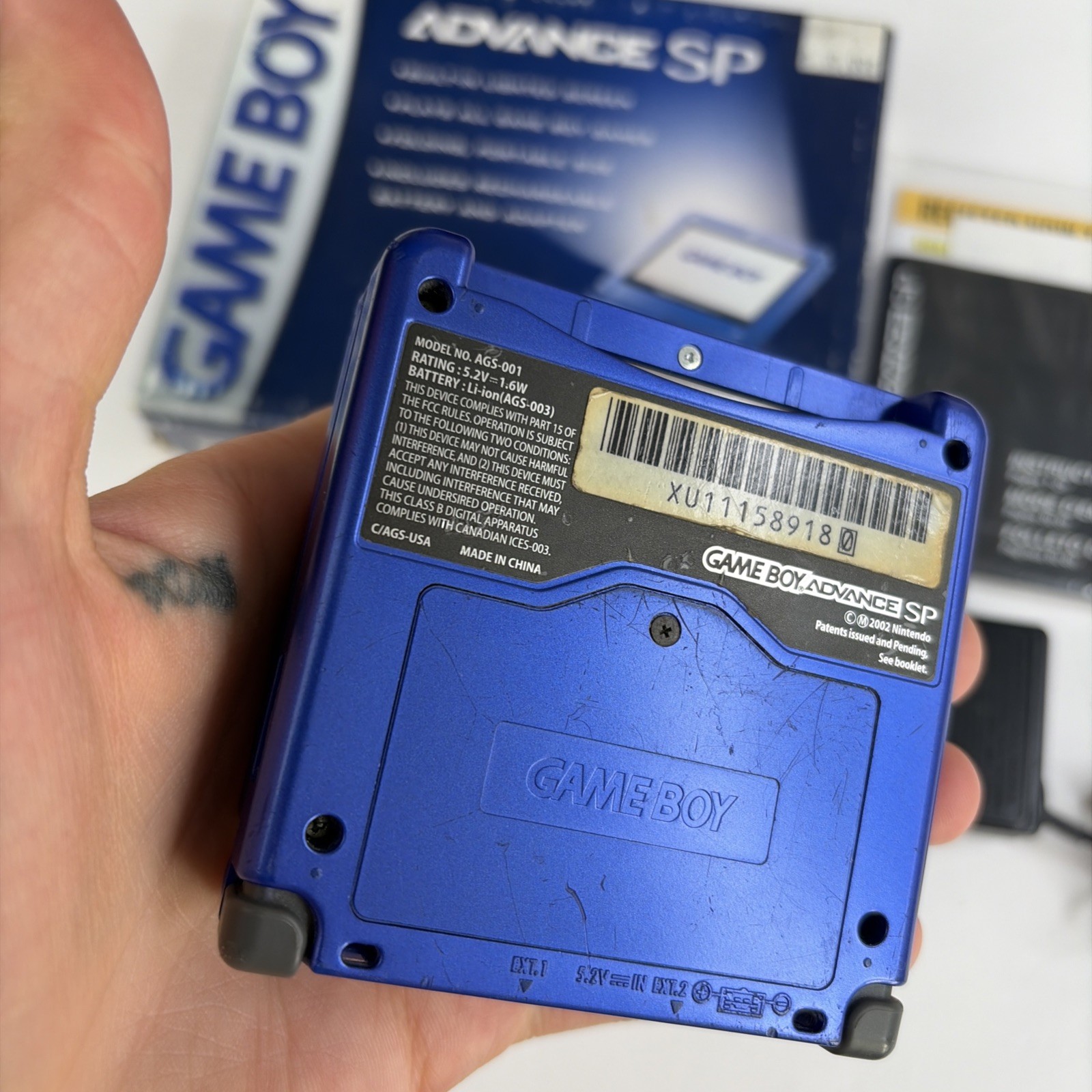 Nice! OEM Nintendo GameBoy Advance SP In Box Cobalt Blue System Complete