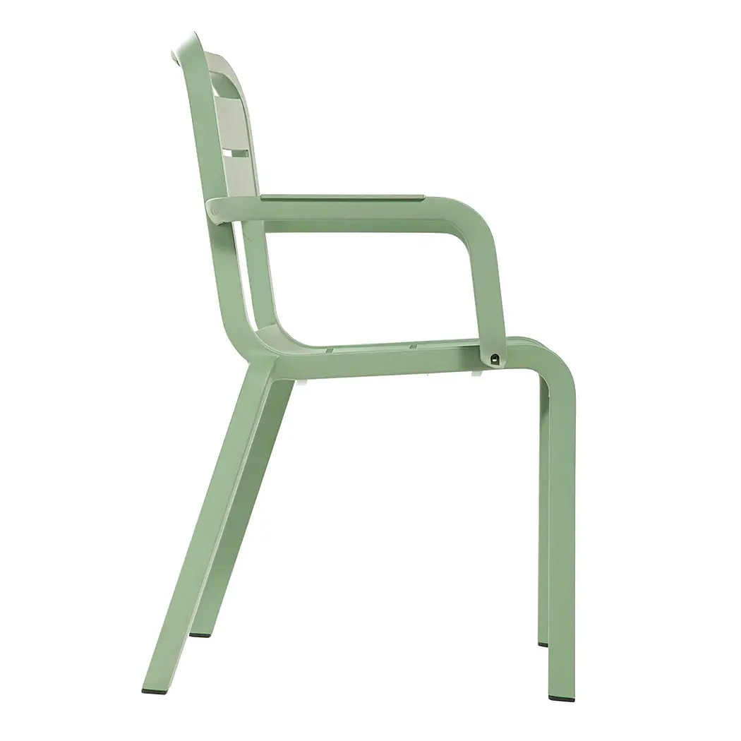 Grosfillex UT511721 Cannes Sage Green Indoor/Outdoor Stacking Chair - 4 Per Set