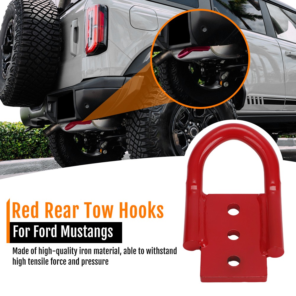 For 2021-2025 Bronco Ford Performance # M-18954-BTHR Red Rear Tow Hooks US