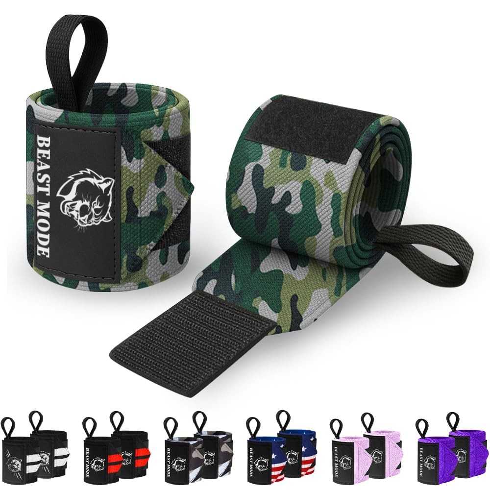 HeavyDuty Weightlifting Wrist Wraps with Thumb Loop for Powerlifting & Training