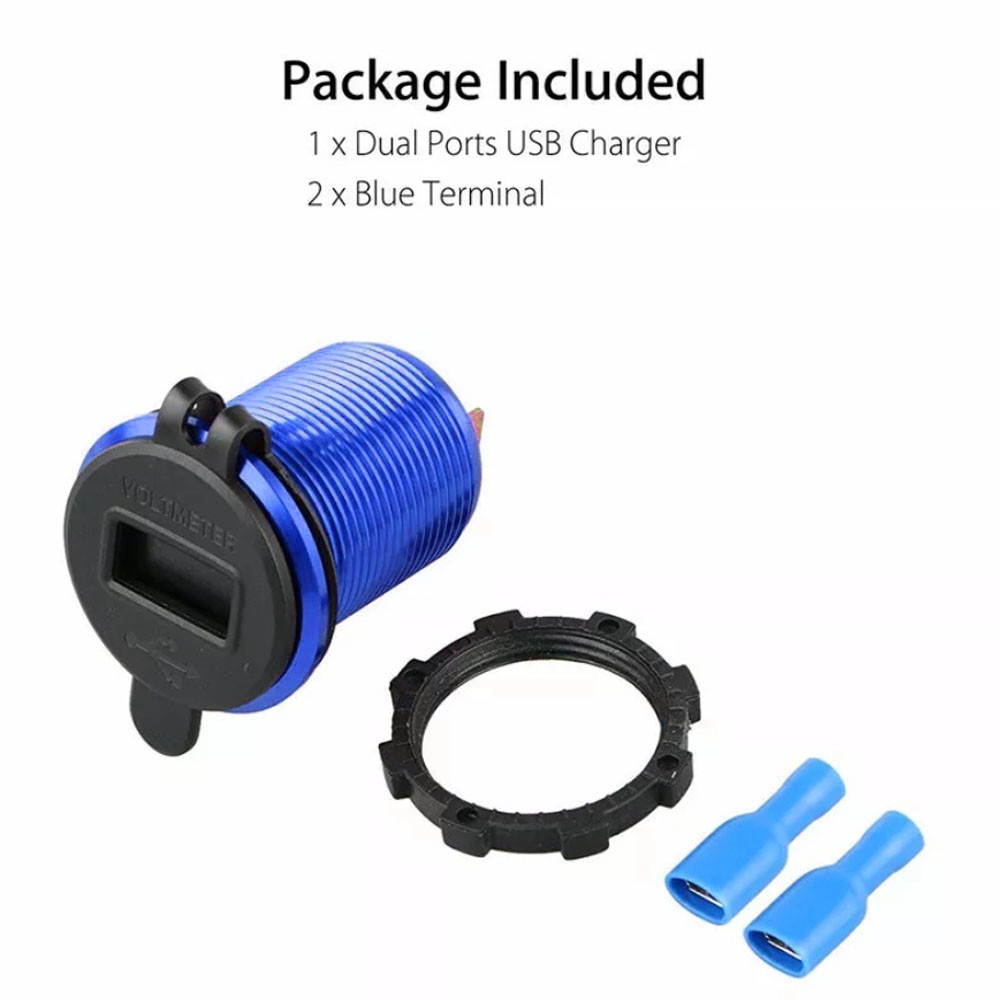 Dual USB 4.2A Car Cigarette Lighter Socket Charger Outlet Power Adapter 12-24V