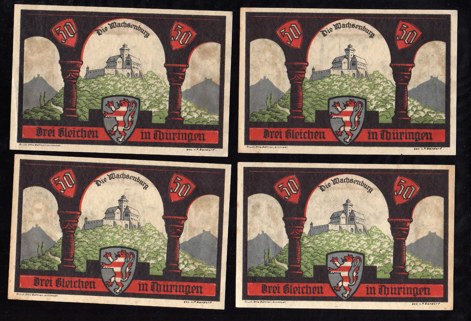 GOTHA - GERMANY NOTGELD - GOTHA - 4 x 50 PFENNIG