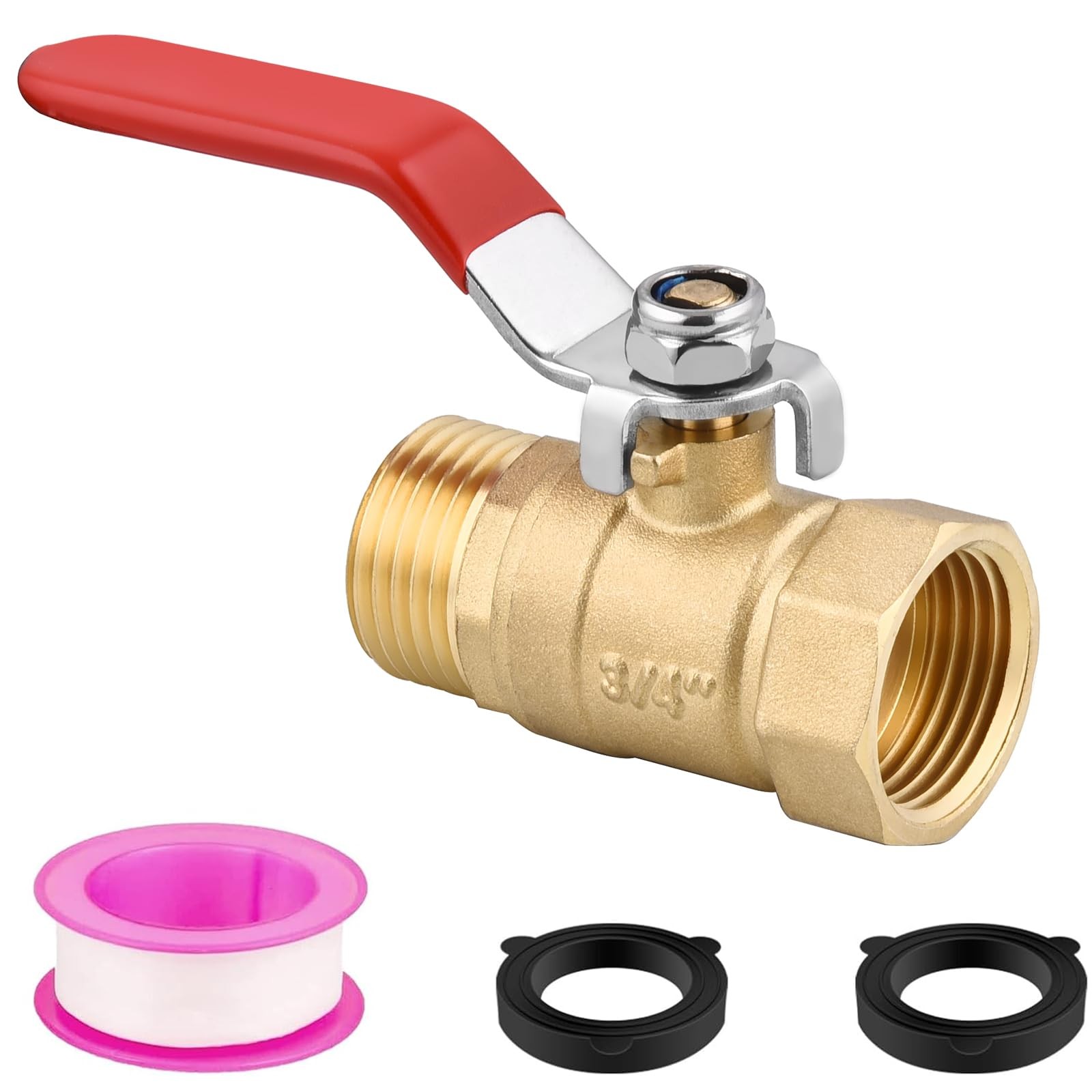 Garden Hose Shut Off Valve, Full Flow Water 5.5 inches, Brass Valve