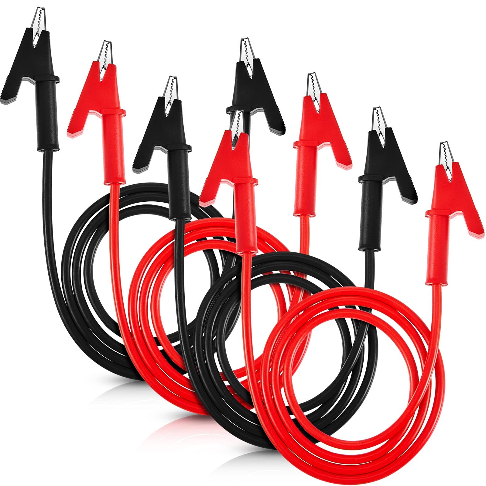 Dunzy 4 Pcs 14 Gauge Jumper Wires Alligator Clips to Alligator Clip Electrica...