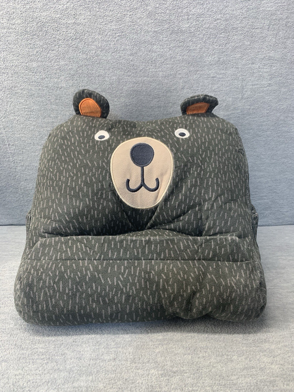 Pillowfort Forest Plush Bear Book & Tablet Lap Stand Holder Buddy Drink Pocket