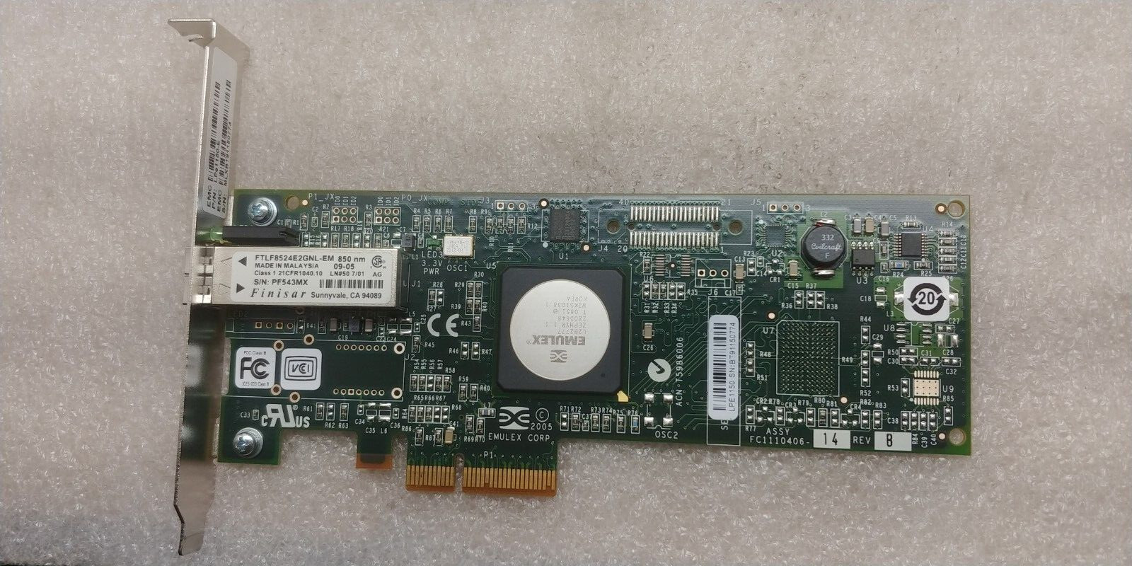Dell ND407 Emulex LPe1150-E 4GB Single Port PCI-e Fiber Channel HBA Card Fr Ship