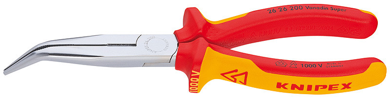 Knipex 2626200 Chain Nose Side Cutting Pliers (Stork Beak Pliers) 1000V, 8 In