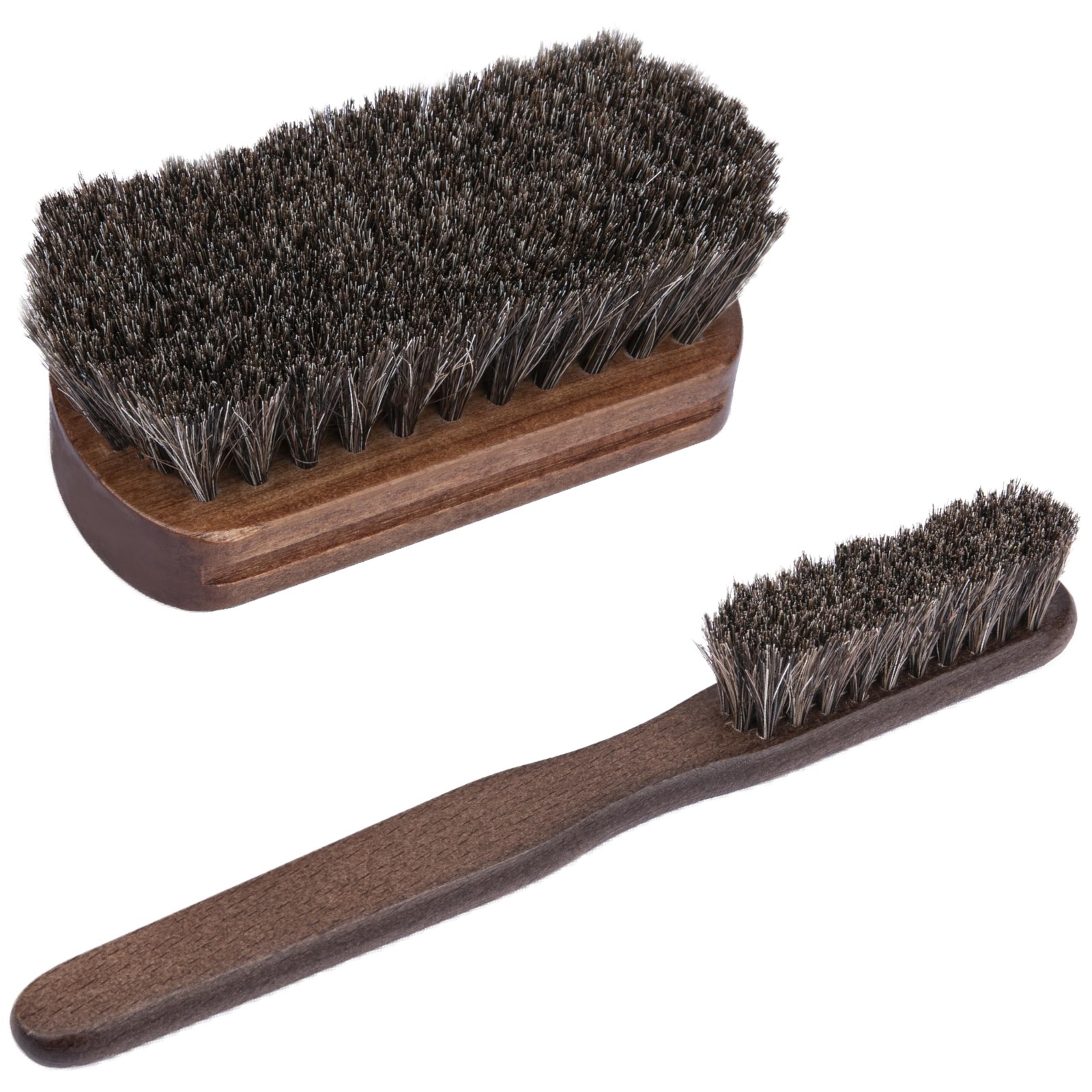 2 PCS Leather Brush Car Detailing, Horse Hair 4.3 inches, 6.7 2 Pcs