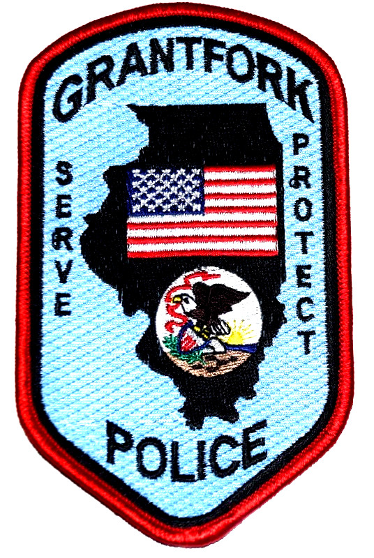 GRANTFORK – POLICE - ILLINOIS IL Police Patch STATE SEAL US FLAG STATE OUTLINE