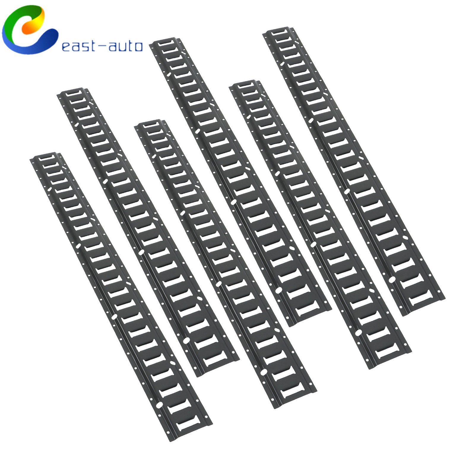 Black Powder Coated 6 Pack 4 FT E Track Rails Steel For Cargo Trailer Truck Van